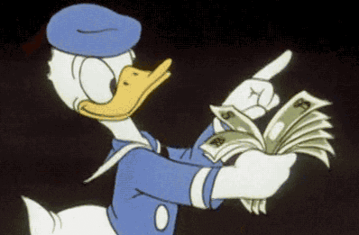 Gif of Donald Duck counting money